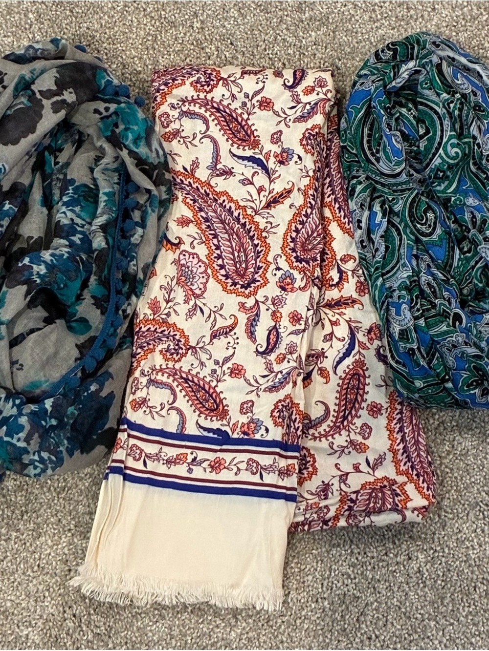 Lot of  3 Talbots Infinity and Wrap Scarves.